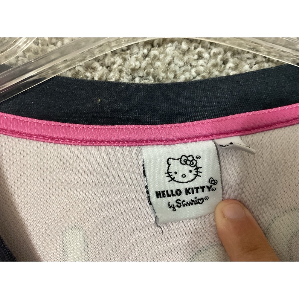 Sanrio Hello Kitty Women's Cropped Graphic Football Skimmer Jersey Size L Pink - Picture 6 of 9